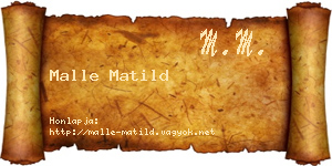 Malle Matild névjegykártya